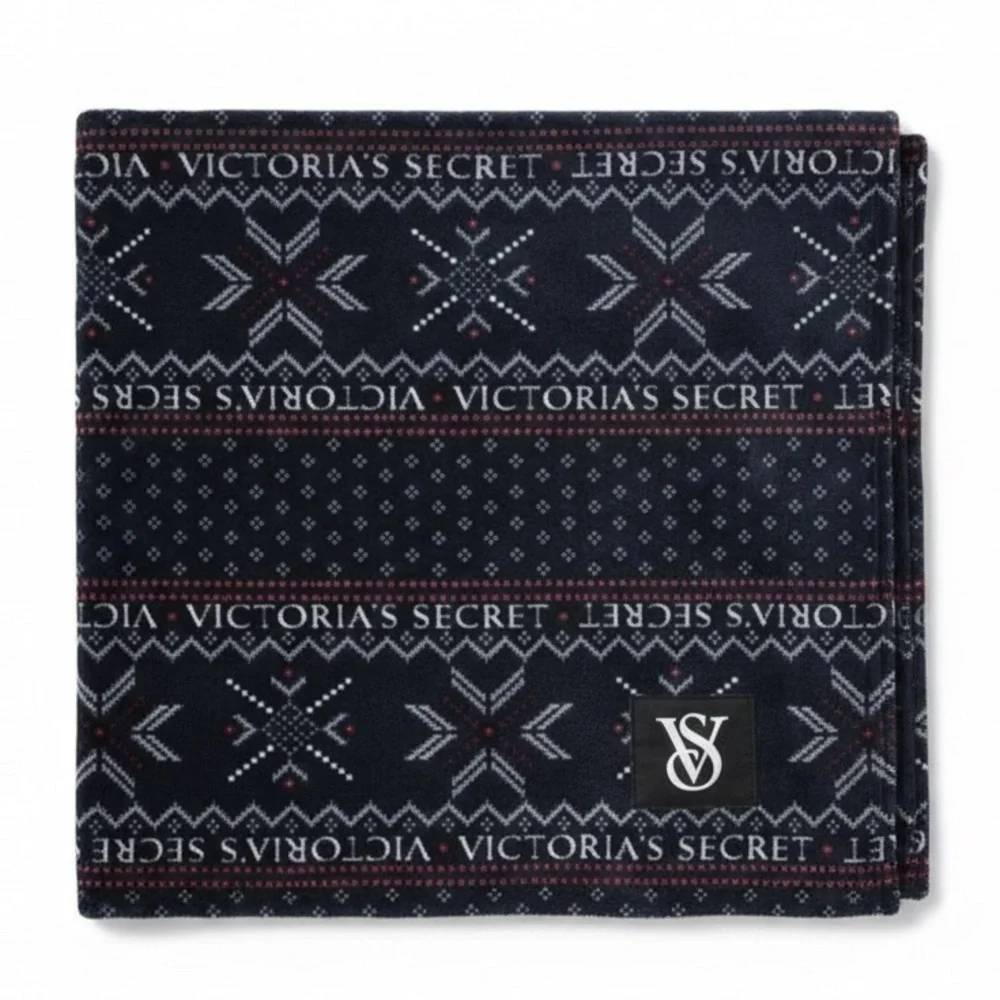 Victoria's Secret Black and White Patterned Throw
